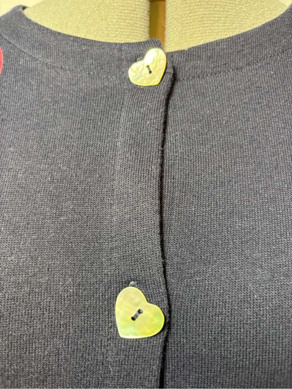 Christopher & Banks Navy Cardigan with Multicolor Heart Patches - small - Picture 2 of 7